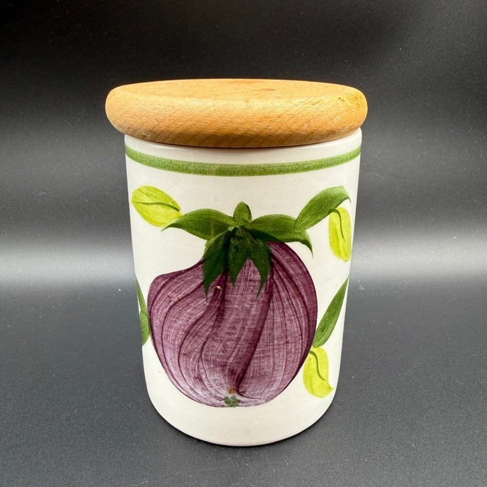 Vintage Portmeirion Kitchen Garden Canister Storage Jar Aubergine Cottage Boho